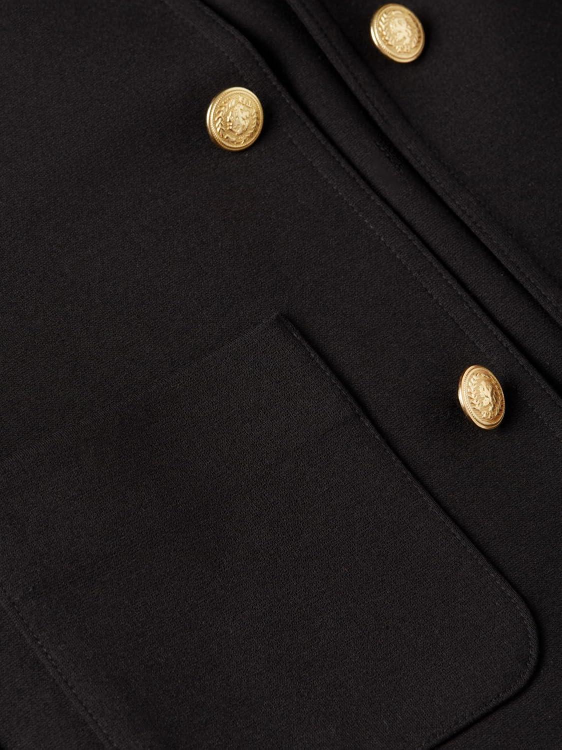 imageTommy Hilfiger Womens Open Front Jacket Button Down Long Sleeve Business Casual JacketBlack