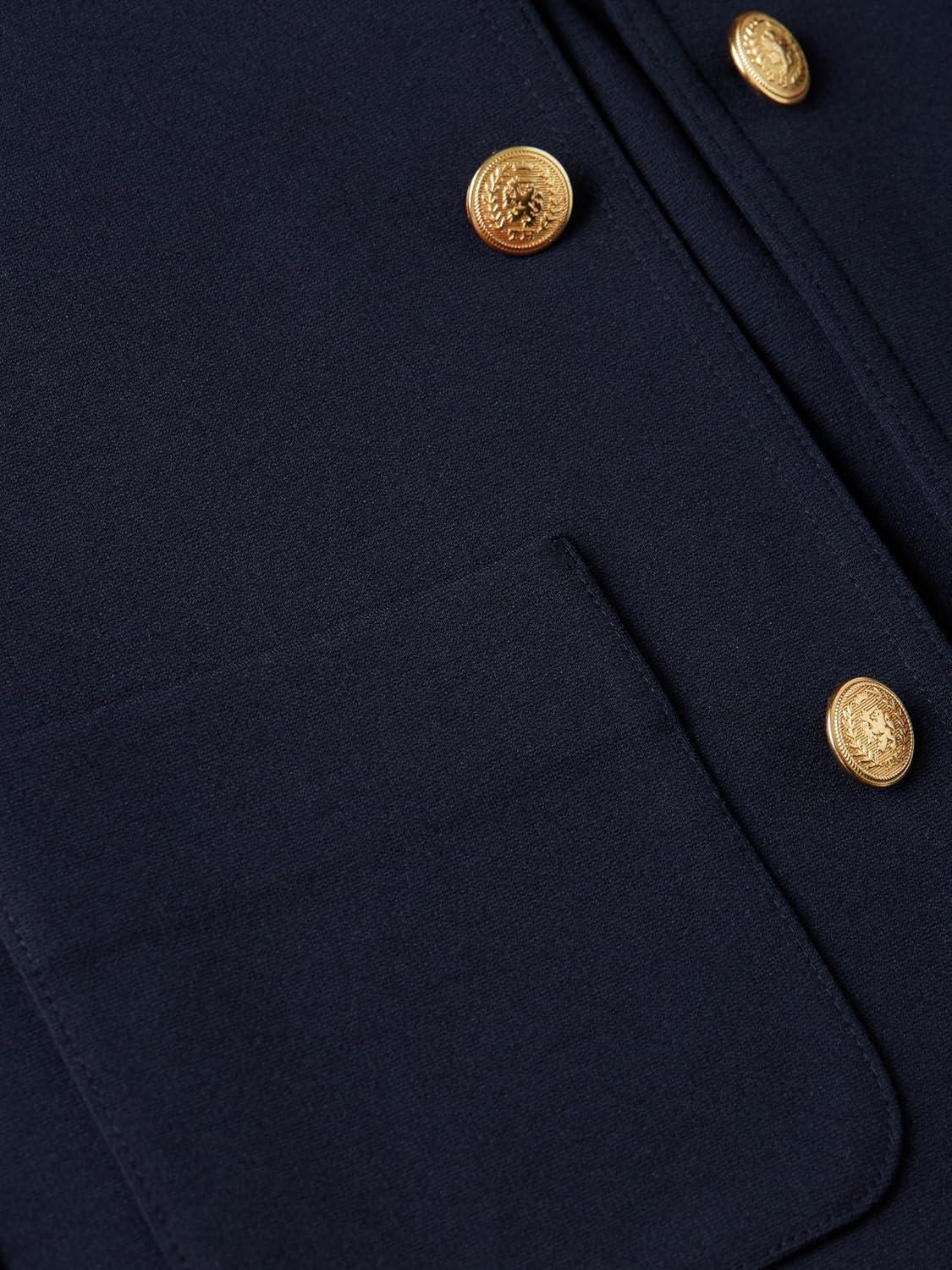imageTommy Hilfiger Womens Open Front Jacket Button Down Long Sleeve Business Casual JacketDark Night Navy