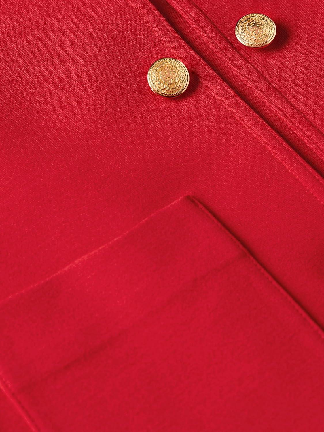 imageTommy Hilfiger Womens Open Front Jacket Button Down Long Sleeve Business Casual JacketPrimary Red