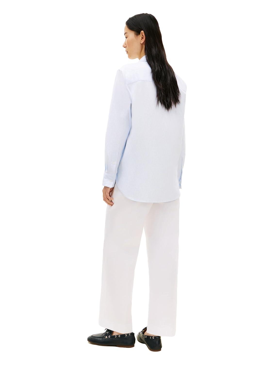 imageTommy Hilfiger Womens Oxford Long Sleeve Button Down Shirt in Regular FitClassic Ithaca White Vessel Blue