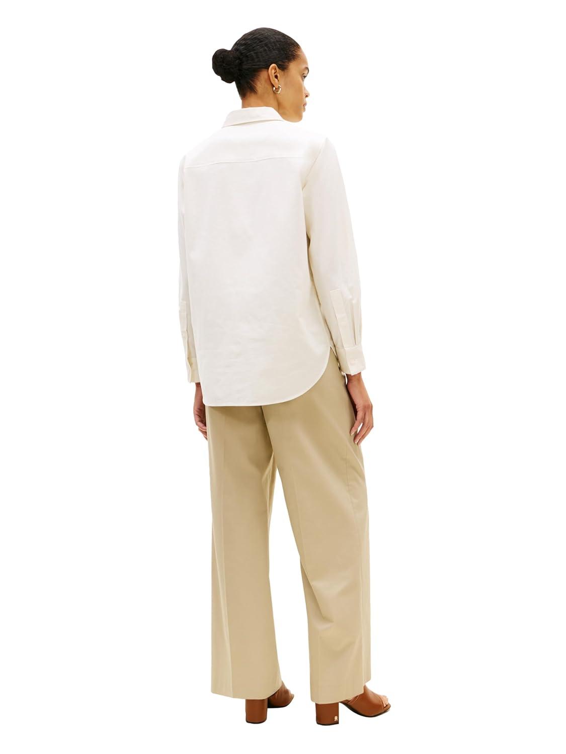 imageTommy Hilfiger Womens Oxford Long Sleeve Button Down Shirt in Regular FitEcru