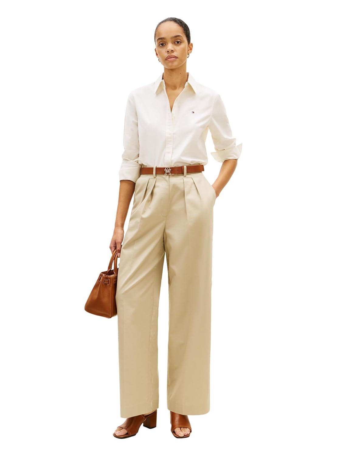 imageTommy Hilfiger Womens Oxford Long Sleeve Button Down Shirt in Regular FitEcru