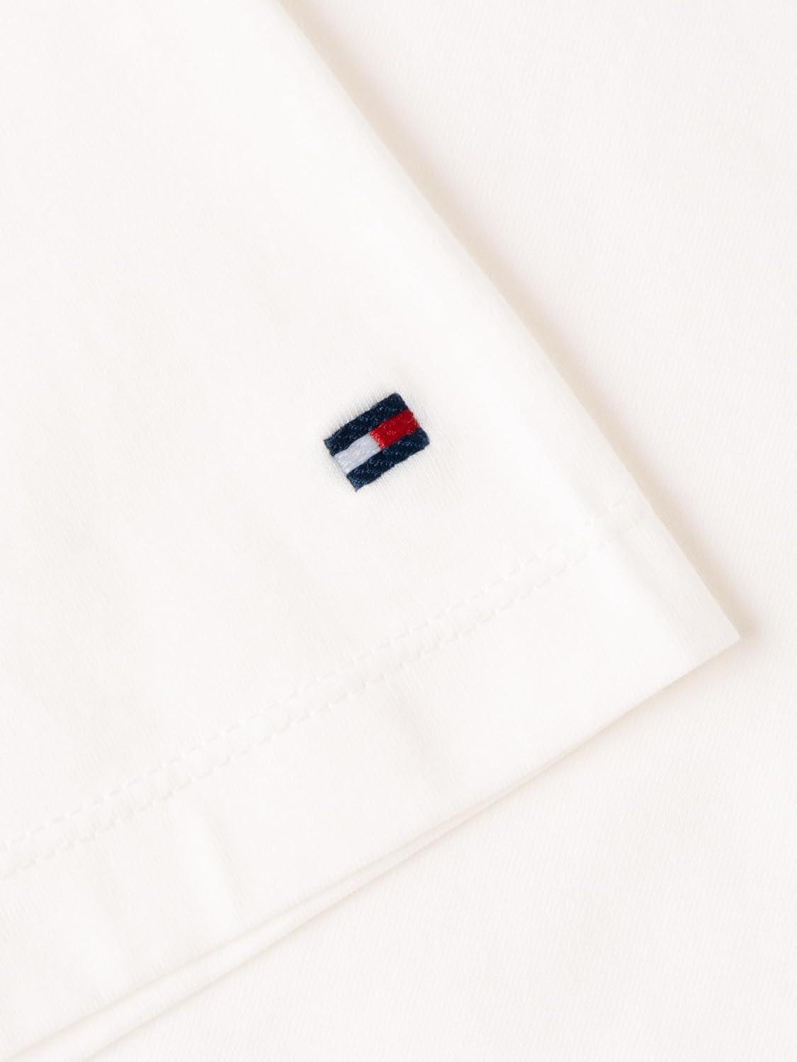 imageTommy Hilfiger Womens Short Sleeve Cotton Crew Neck TShirt with Tie Knot DetailEcru