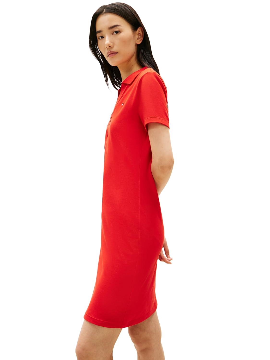 imageTommy Hilfiger Womens Short Sleeve V Neck Polo Dress Casual Tennis DressFireworks