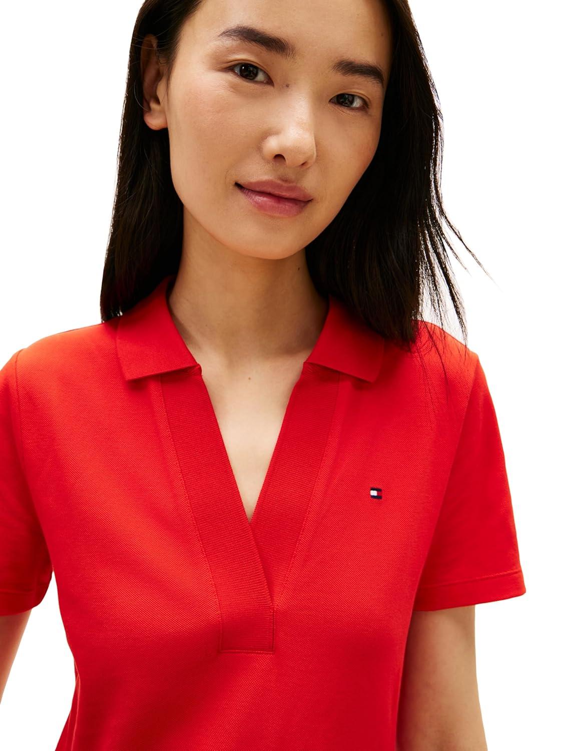 imageTommy Hilfiger Womens Short Sleeve V Neck Polo Dress Casual Tennis DressFireworks