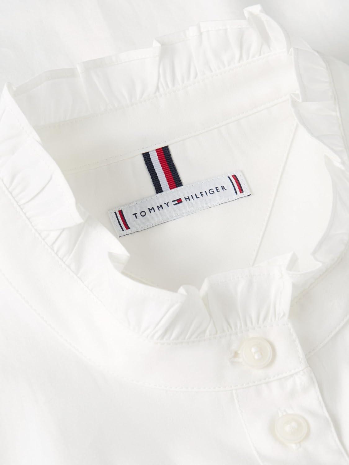 imageTommy Hilfiger Womens Sleeveless Cotton Button Down Shirt with Collar DetailEcru