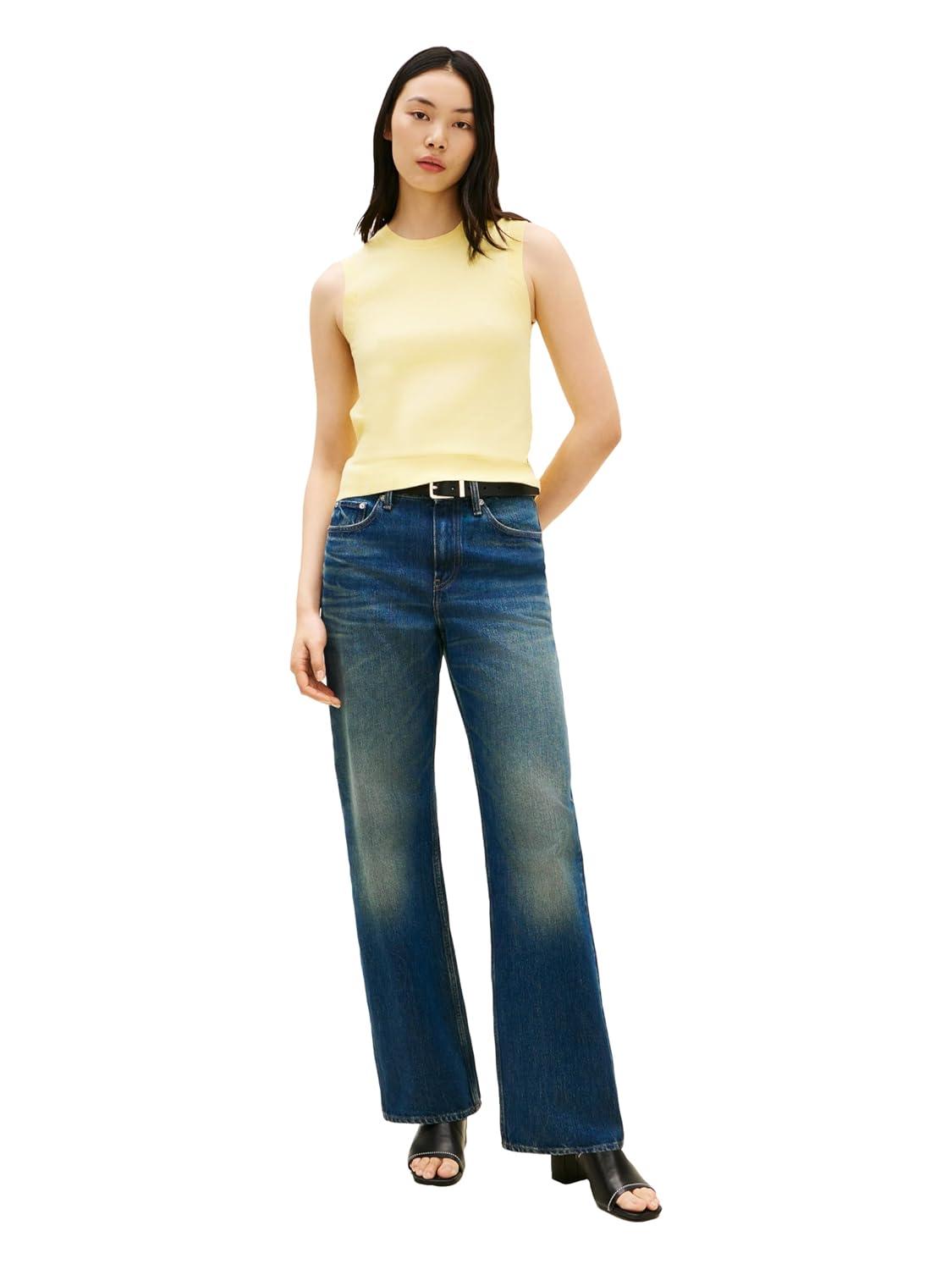 imageTommy Hilfiger Womens Sleeveless Cotton Crew Neck Sweater Knit Sweater Vest TopCitronella