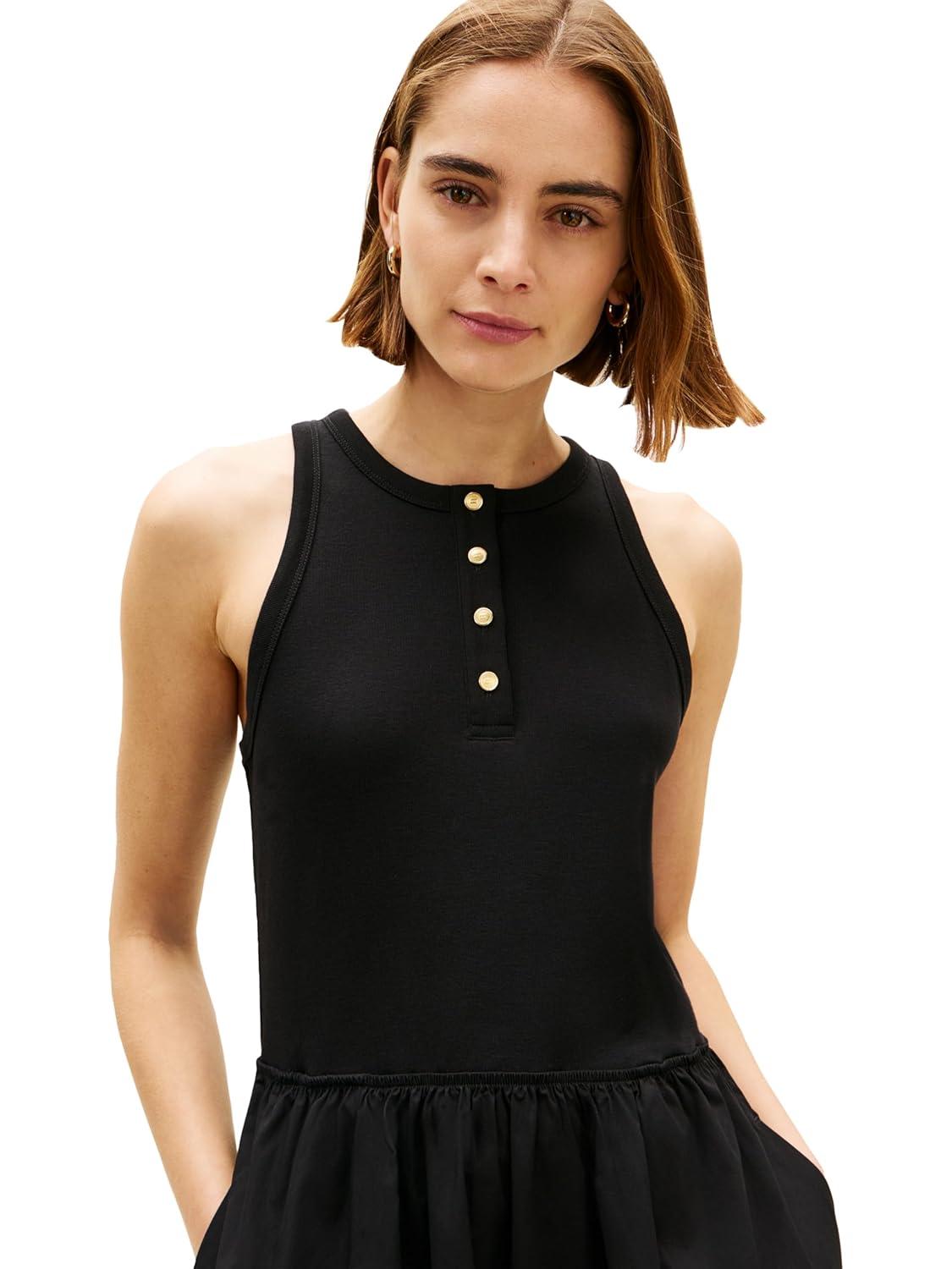 imageTommy Hilfiger Womens Sleeveless Cotton Midi Dress with Pockets and StretchBlack
