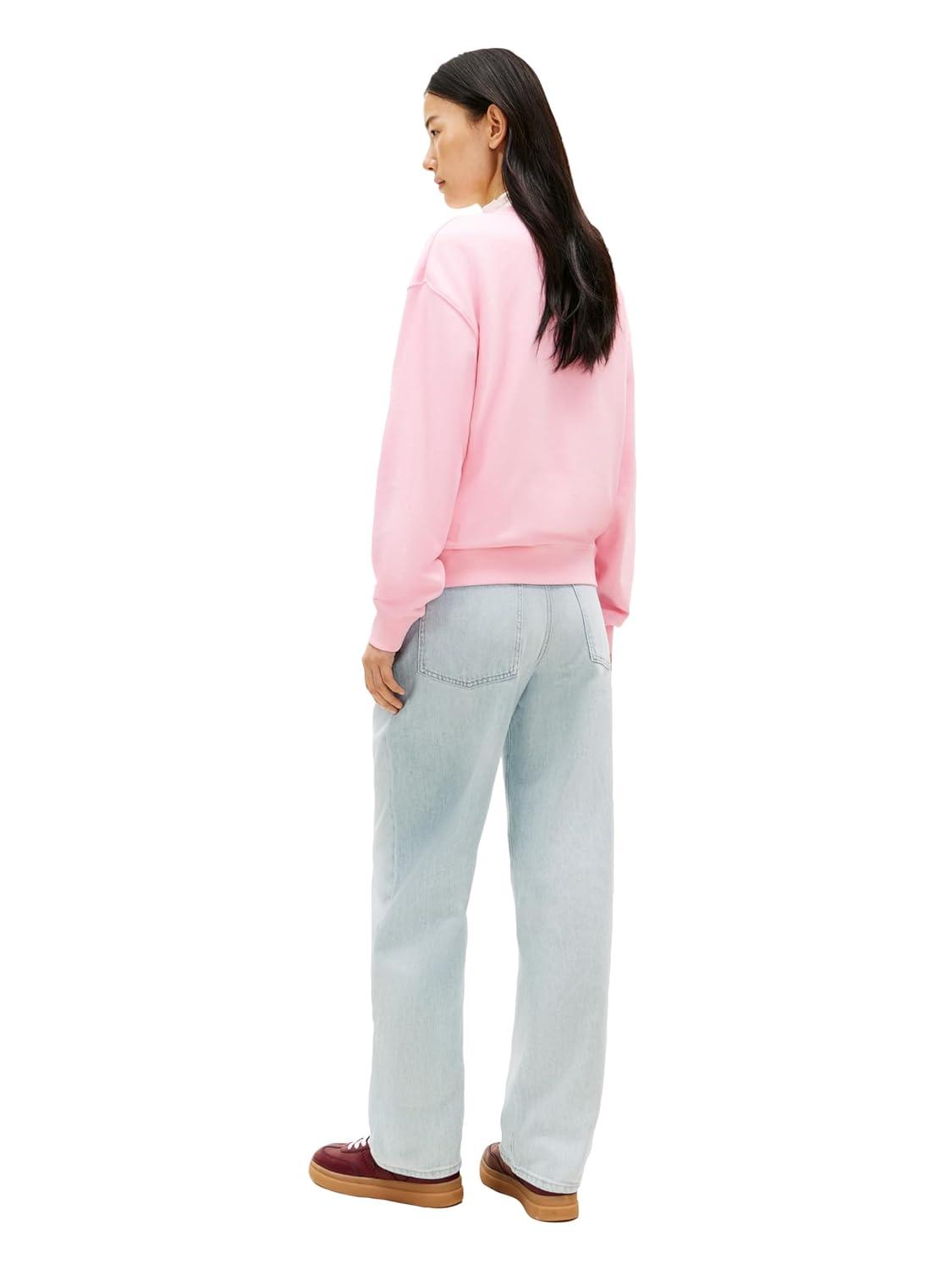 imageTommy Hilfiger womens Medium Weight Crew Neck Sweatshirt Pullover With Monogram LogoClassic Pink