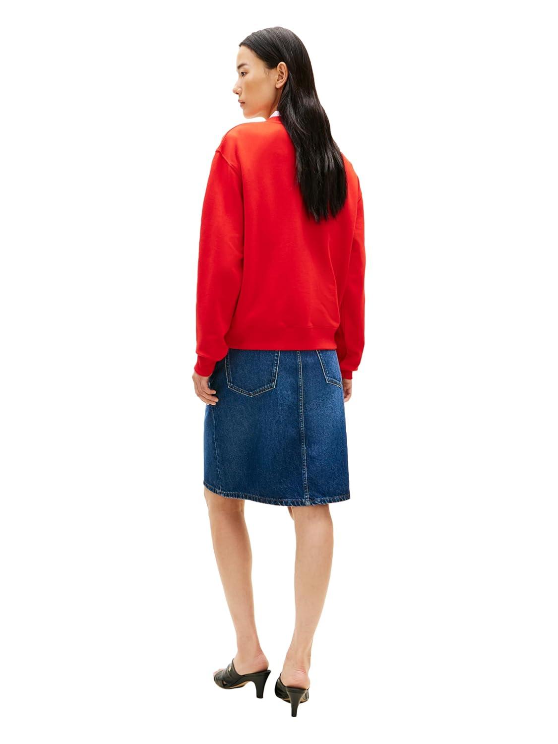 imageTommy Hilfiger womens Medium Weight Crew Neck Sweatshirt Pullover With Monogram LogoFireworks