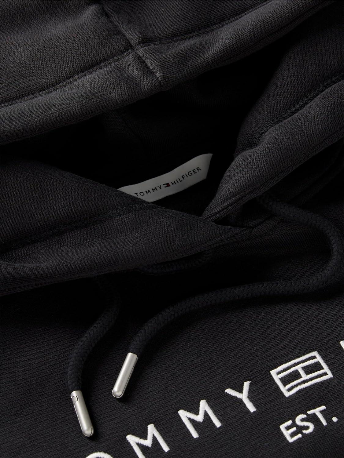 imageTommy Hilfiger womens Medium Weight Hoodie Sweatshirt Pullover With LogoBlack