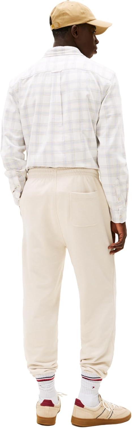 imageTommy Jeans Mens Casual Jogger Sweatpants with Embroidered Flag LogoAncient White Heather