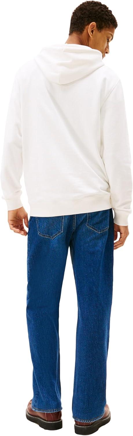 imageTommy Jeans Mens Medium Weight Hoodie Sweatshirt With Signature Printed Archival GraphicEcru