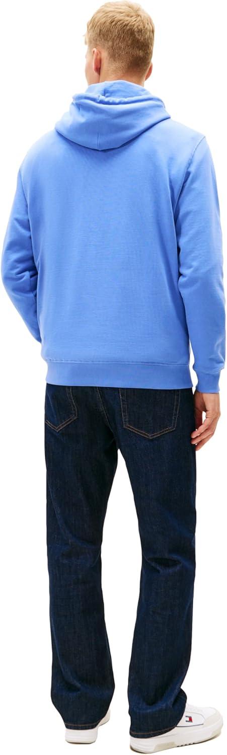 imageTommy Jeans Mens Medium Weight Hoodie Sweatshirt With Signature Printed Archival GraphicLight Horizon Blue