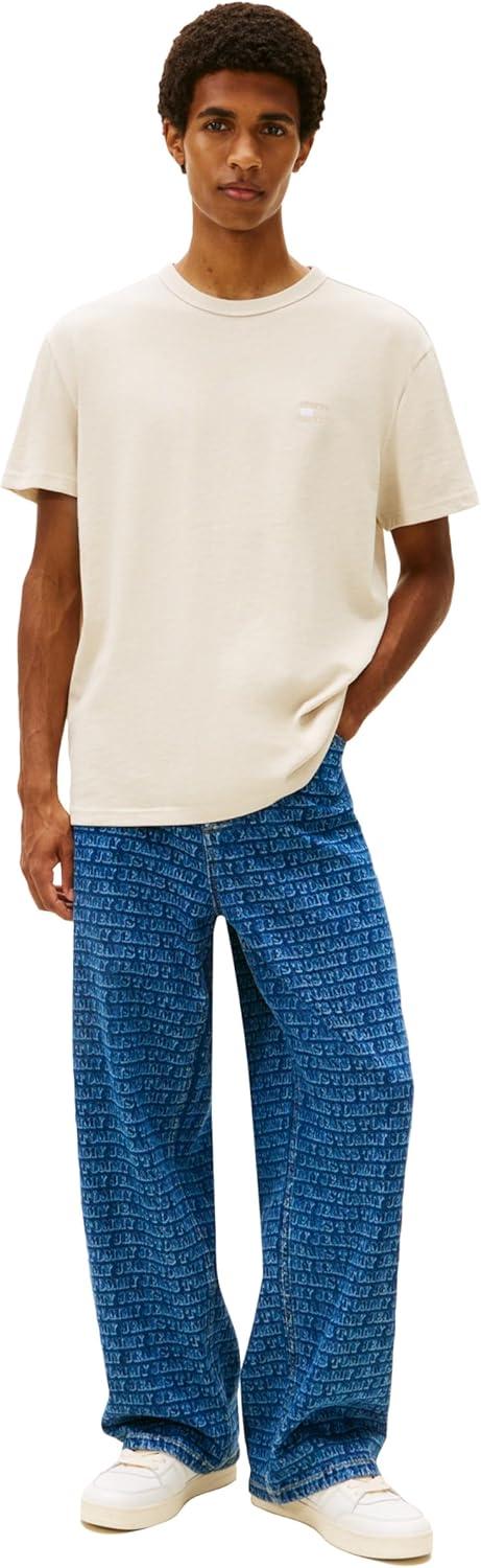 imageTommy Jeans Mens Short Sleeve Cotton Graphic TShirtsAncient White Heather