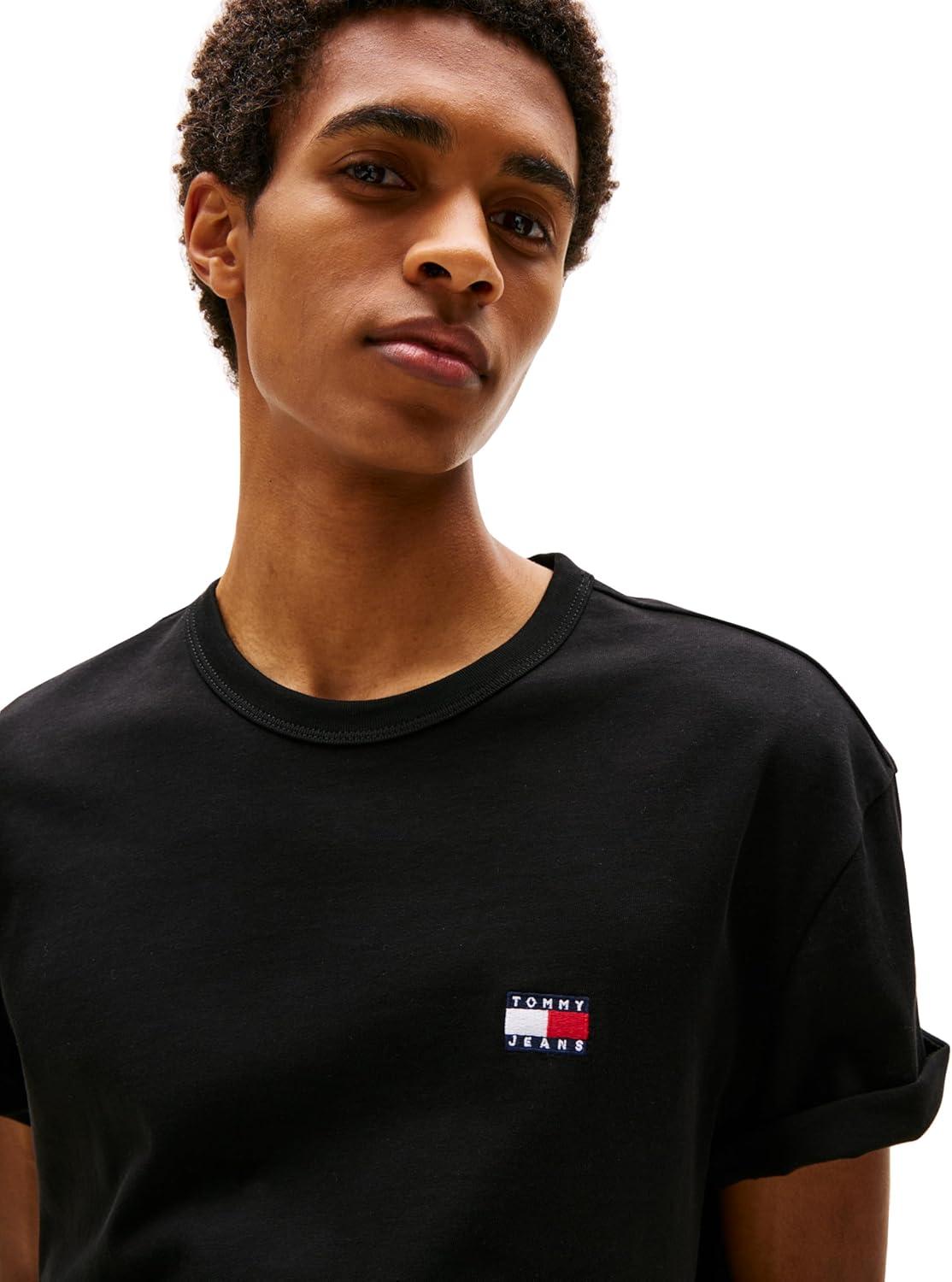 imageTommy Jeans Mens Short Sleeve Cotton Graphic TShirtsBlack