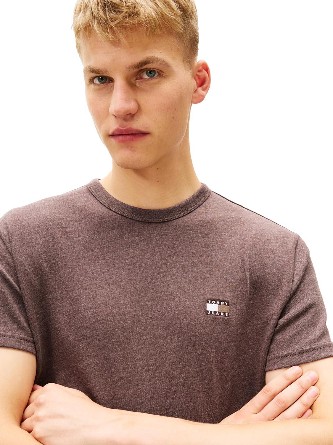 imageTommy Jeans Mens Short Sleeve Cotton Graphic TShirtsBlack Walnut Heather