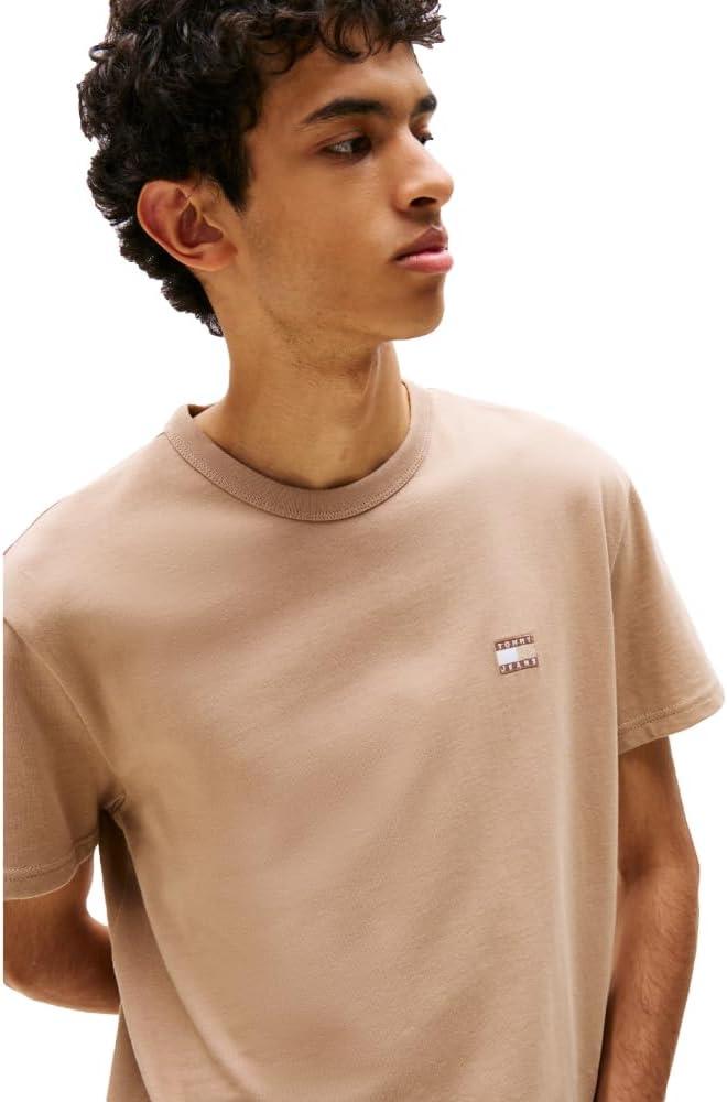 imageTommy Jeans Mens Short Sleeve Cotton Graphic TShirtsCoastal Taupe Tonal