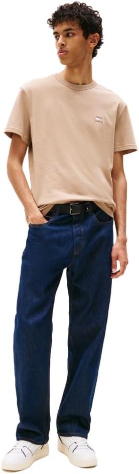 imageTommy Jeans Mens Short Sleeve Cotton Graphic TShirtsCoastal Taupe Tonal