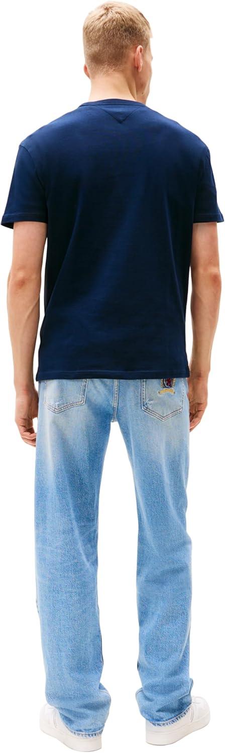 imageTommy Jeans Mens Short Sleeve Cotton Graphic TShirtsDark Night Navy