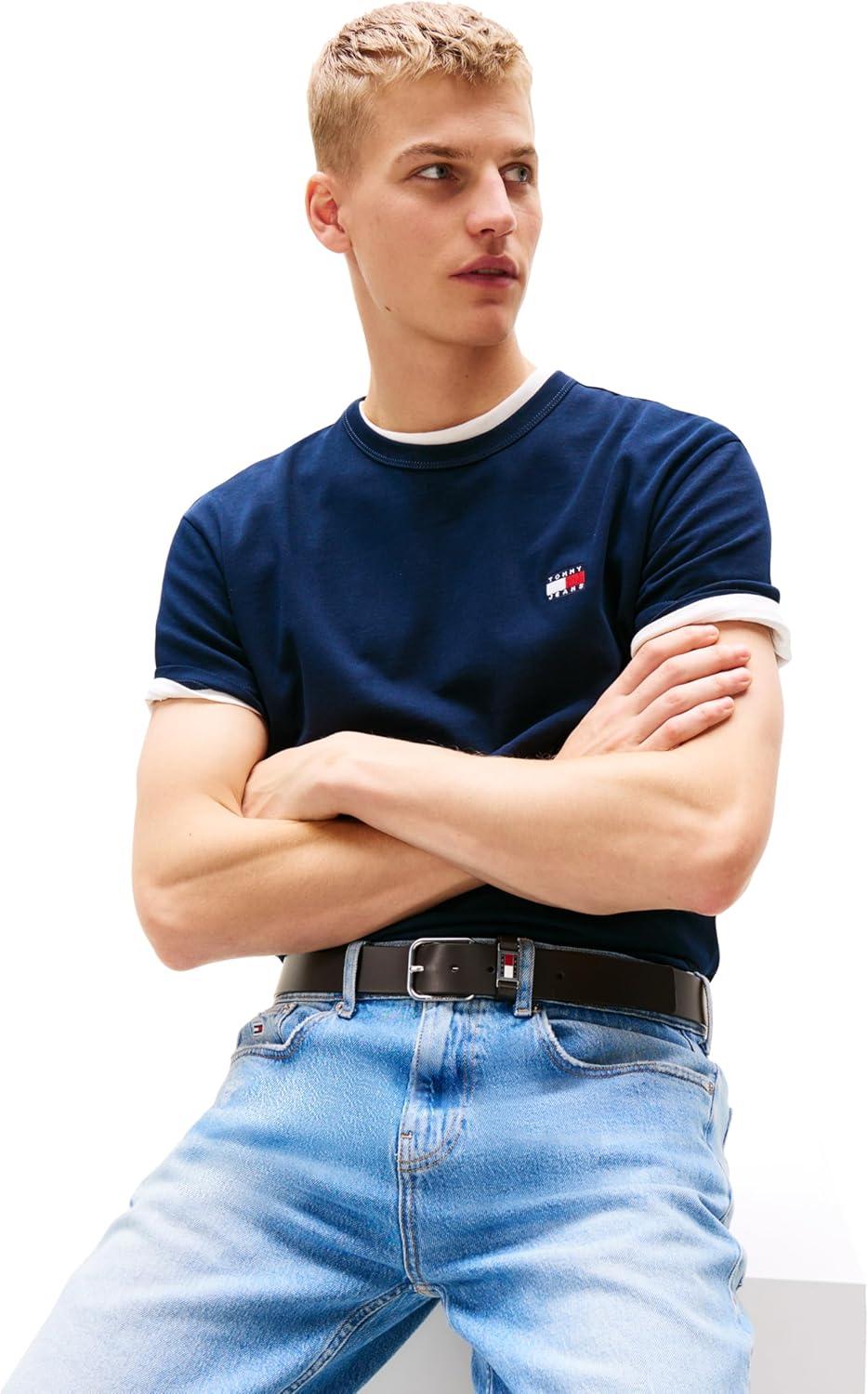 imageTommy Jeans Mens Short Sleeve Cotton Graphic TShirtsDark Night Navy