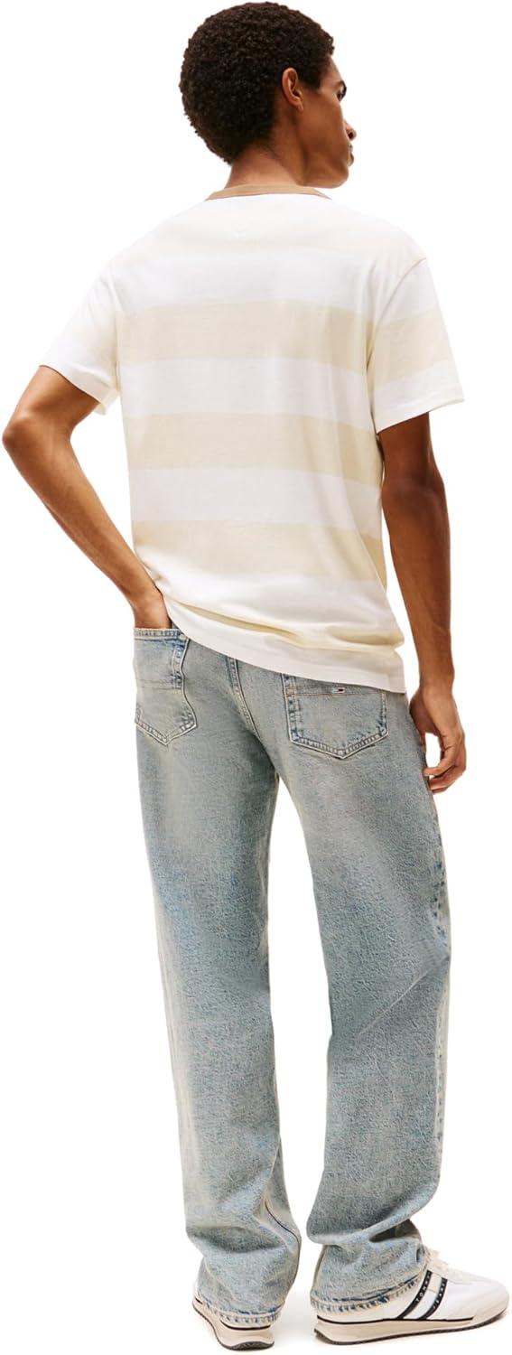 imageTommy Jeans Mens Short Sleeve Cotton Graphic TShirtsNewsprint Ecru