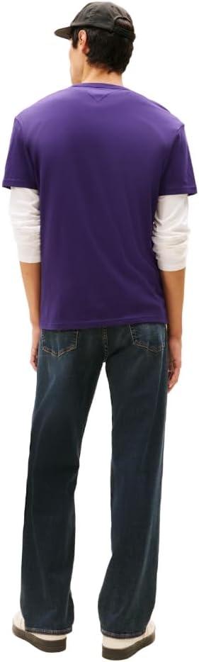 imageTommy Jeans Mens Short Sleeve Cotton Graphic TShirtsNocturnal Purple Tonal
