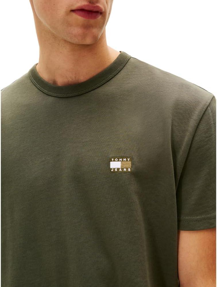 imageTommy Jeans Mens Short Sleeve Cotton Graphic TShirtsPewter Green Tonal