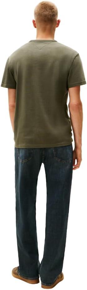 imageTommy Jeans Mens Short Sleeve Cotton Graphic TShirtsPewter Green Tonal