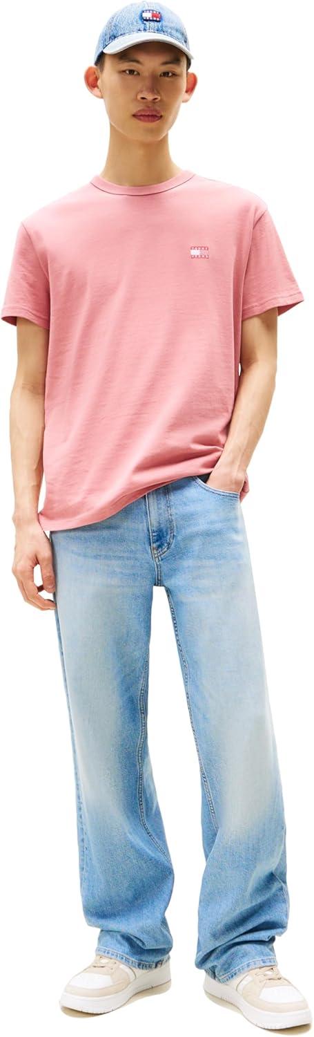 imageTommy Jeans Mens Short Sleeve Cotton Graphic TShirtsTahiti Berry Tonal