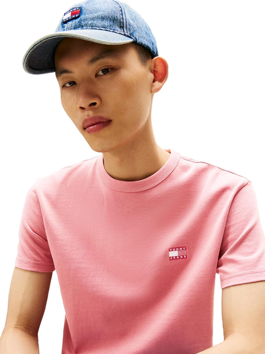 imageTommy Jeans Mens Short Sleeve Cotton Graphic TShirtsTahiti Berry Tonal