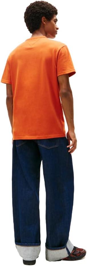 imageTommy Jeans Mens Short Sleeve Cotton Graphic TShirtsVoyager Orange Tonal