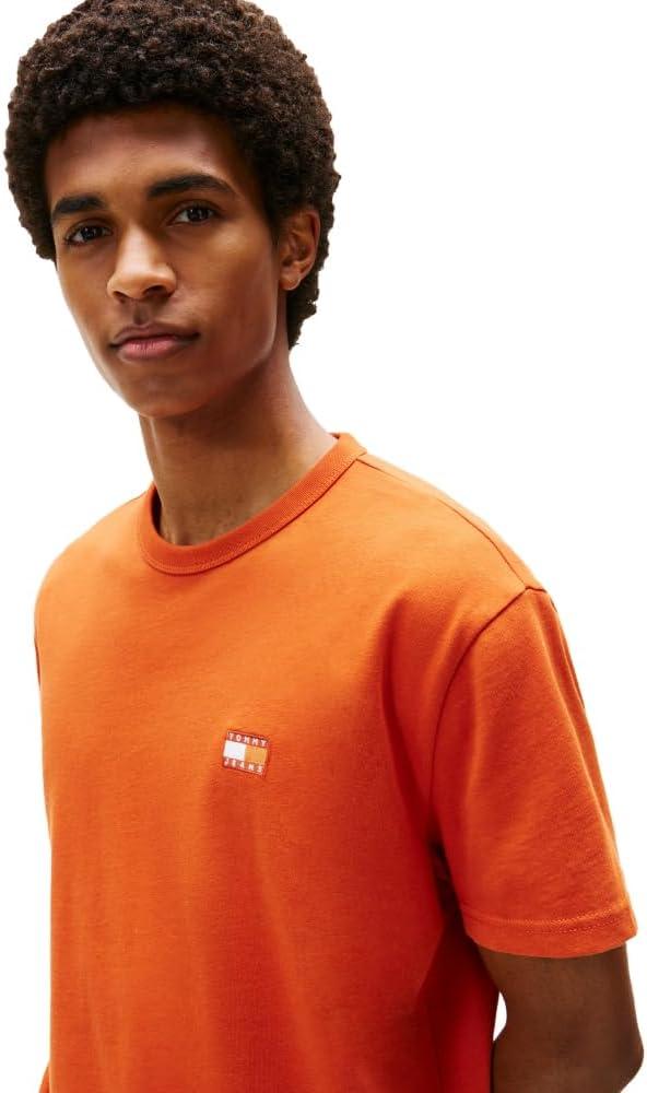 imageTommy Jeans Mens Short Sleeve Cotton Graphic TShirtsVoyager Orange Tonal