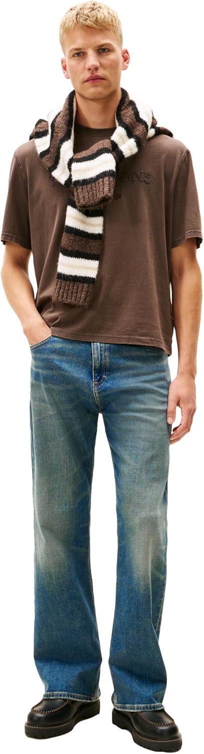 imageTommy Jeans Mens Short Sleeve Solid Cotton Graphic TShirts with Tonal Embroidered LogoBlack Walnut
