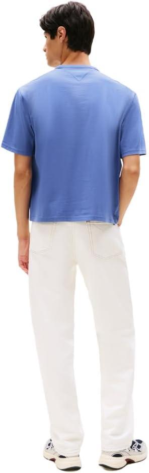 imageTommy Jeans Mens Short Sleeve Varsity Graphic Cotton TShirtsSoft Sapphire