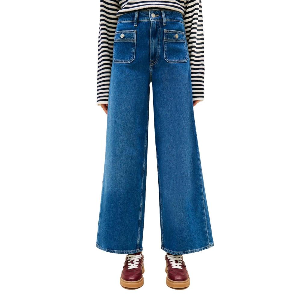 imageTommy Hilfiger Womens High Rise Wide Leg Jeans with StretchMid Blue
