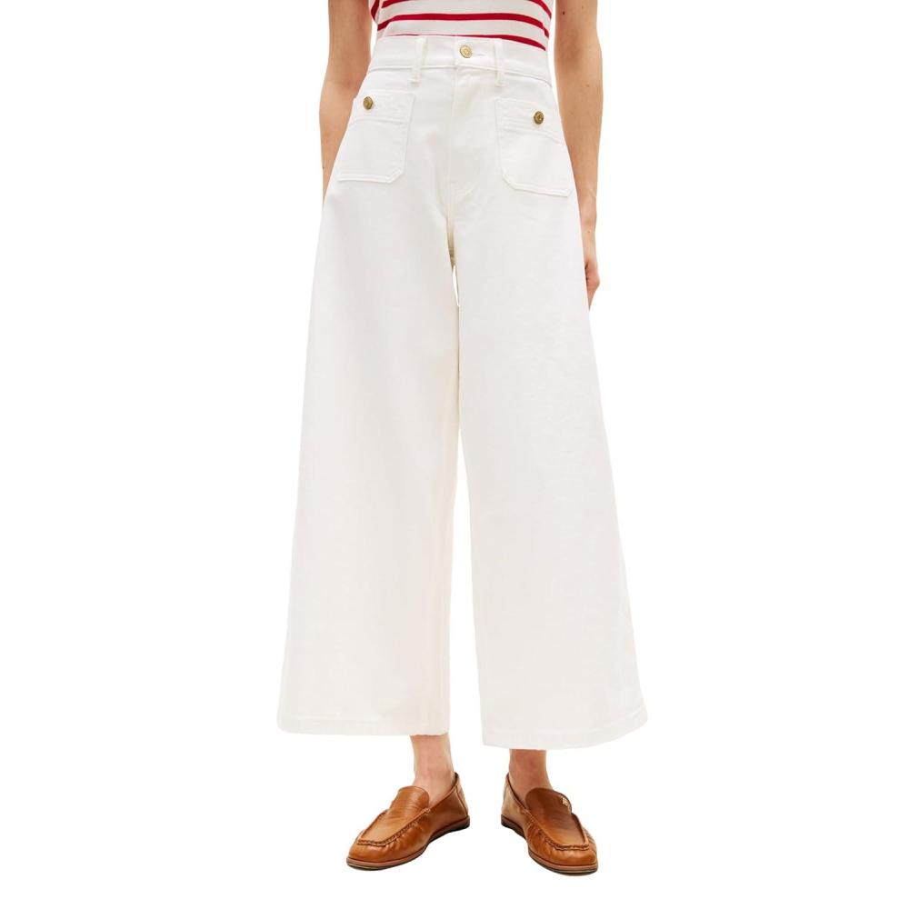 imageTommy Hilfiger Womens High Rise Wide Leg Jeans with StretchOptic White