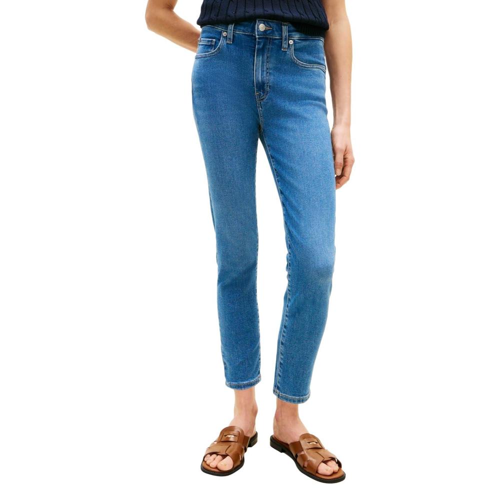imageTommy Hilfiger Womens Mid Rise Skinny Jeans with StretchMid Blue