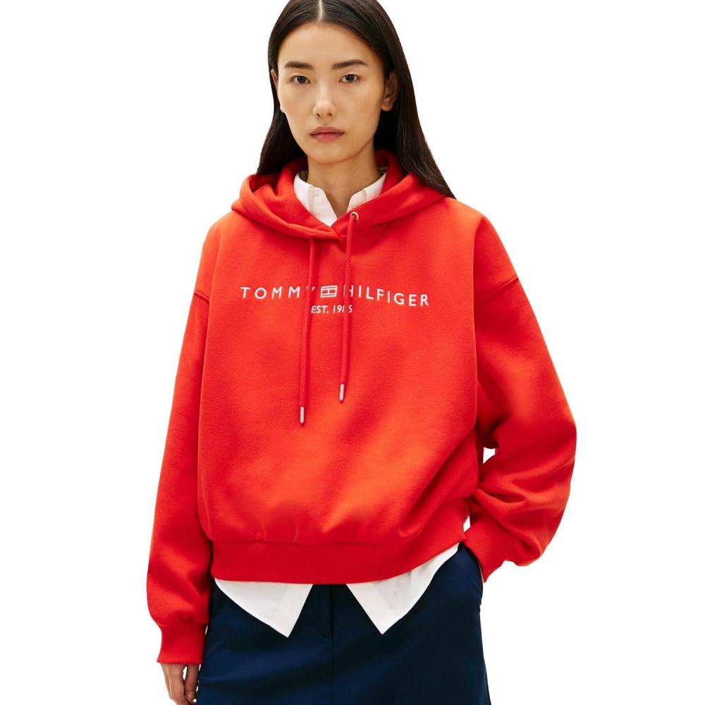 imageTommy Hilfiger womens Medium Weight Hoodie Sweatshirt Pullover With LogoFireworks
