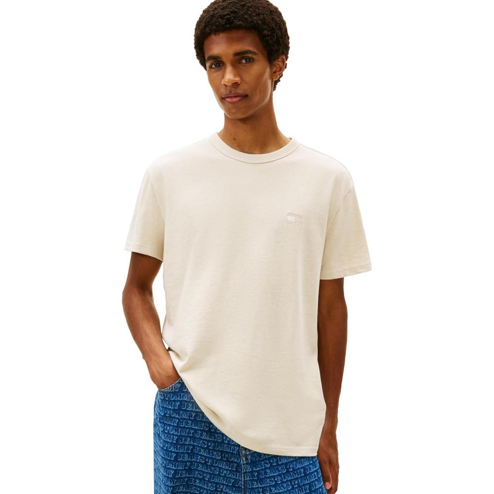 imageTommy Jeans Mens Short Sleeve Cotton Graphic TShirtsAncient White Heather