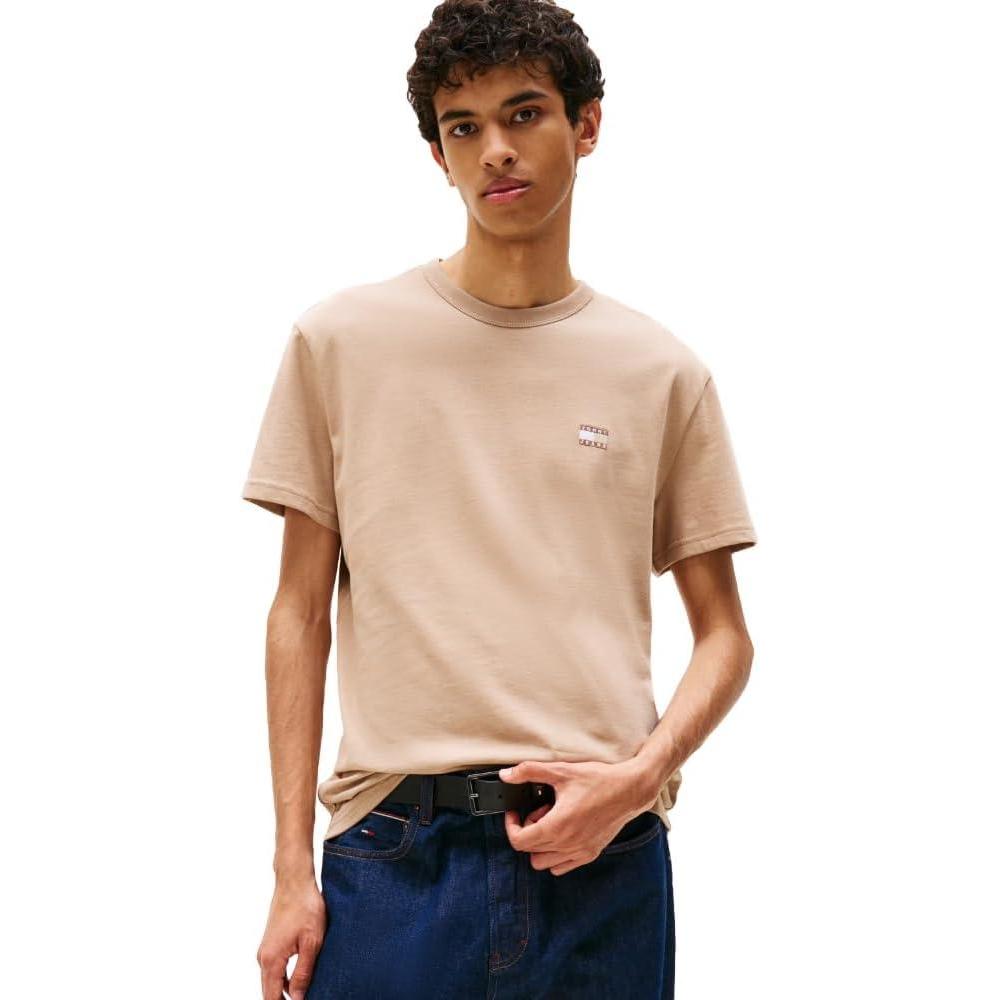 imageTommy Jeans Mens Short Sleeve Cotton Graphic TShirtsCoastal Taupe Tonal