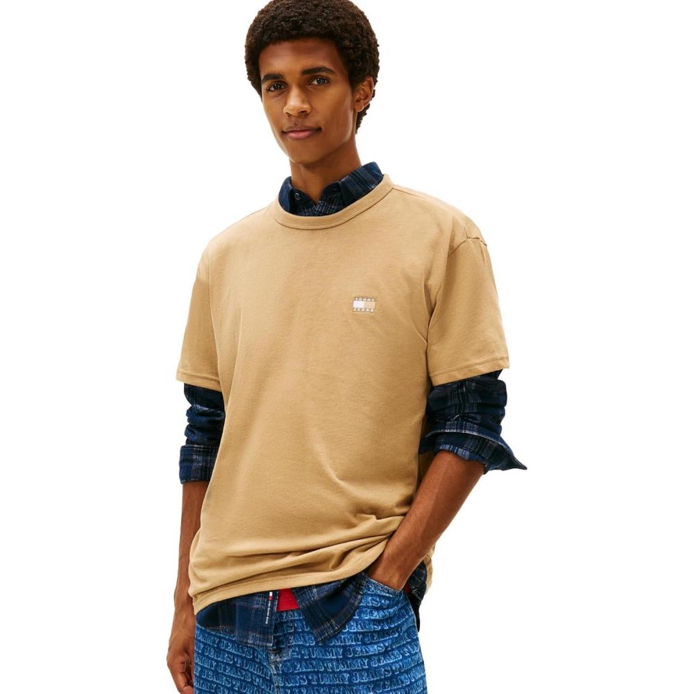 imageTommy Jeans Mens Short Sleeve Cotton Graphic TShirtsDark Dune Heather