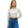 Traditional Floral Stripe Bright Blue/Ecru