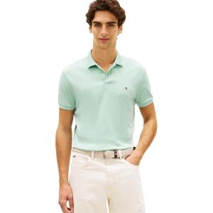 Tommy Hilfiger Mens Short Sleeve Casual Polo Shirts in Regular Fit with Liquid Cotton(Crushed Mint)