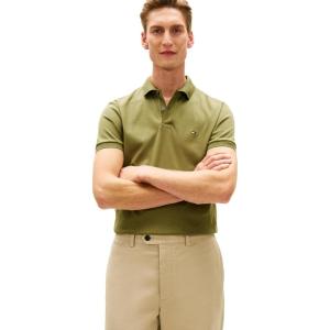 Tommy Hilfiger Mens Short Sleeve Casual Polo Shirts in Regular Fit with Liquid Cotton(Dark Artichoke)