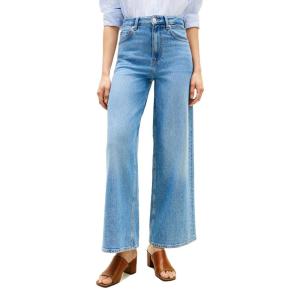 Tommy Hilfiger Womens High Rise Wide Leg Jeans with Stretch(Bay Blue)