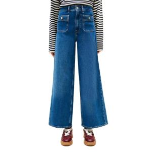 Tommy Hilfiger Womens High Rise Wide Leg Jeans with Stretch(Mid Blue)