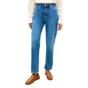 Tommy Hilfiger Womens Mid Rise Classic Straight Jeans with Stretch(Mid Blue)