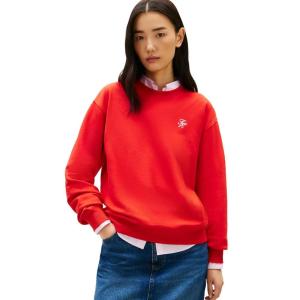 Tommy Hilfiger womens Medium Weight Crew Neck Sweatshirt Pullover With Monogram Logo(Fireworks)