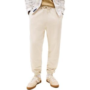 Tommy Jeans Men’s Casual Jogger Sweatpants with Embroidered Flag Logo(Ancient White Heather)
